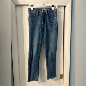 Madewell Women's Straight Leg Blue Jeans - ankle crop
